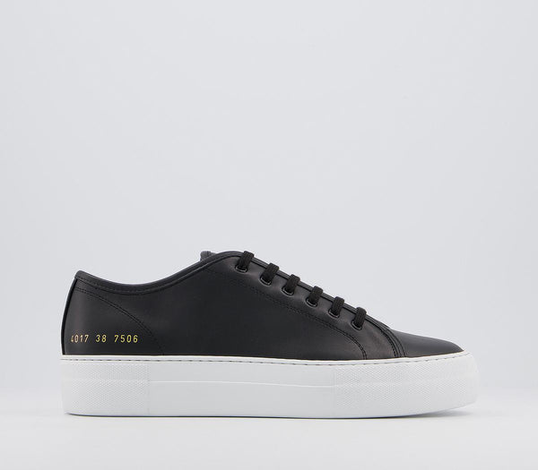 Common Projects Tournament Low Super Black White Trainers