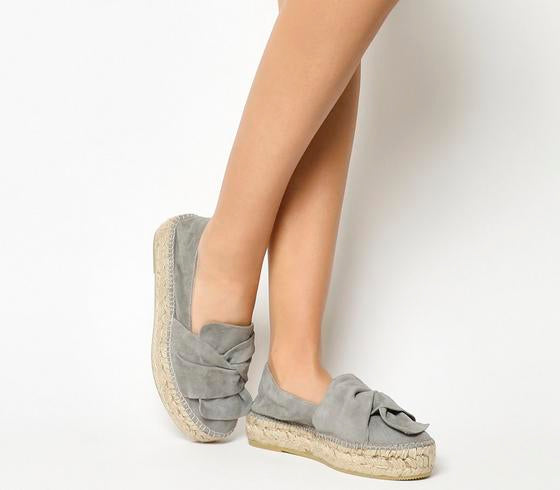 Womens Office Toro Knot Wedge Grey Suede