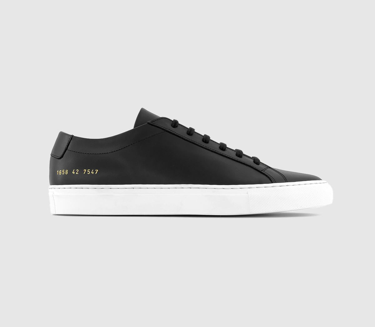 Mens Common Projects Achilles Low Black White Leather