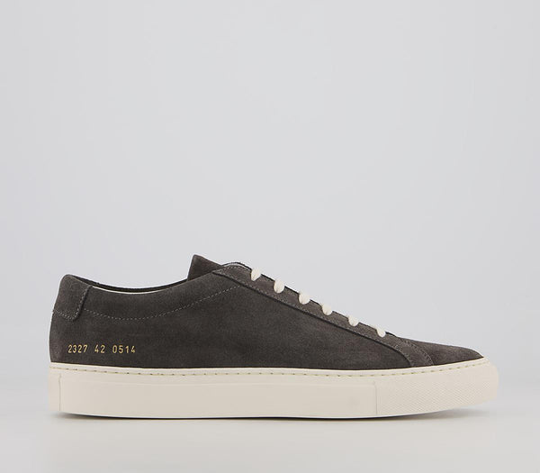 Mens Common Projects Achilles Low Washed Black Black Suede