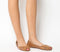 Womens Office Face To Face Peep Toe Shoe Tan Leather