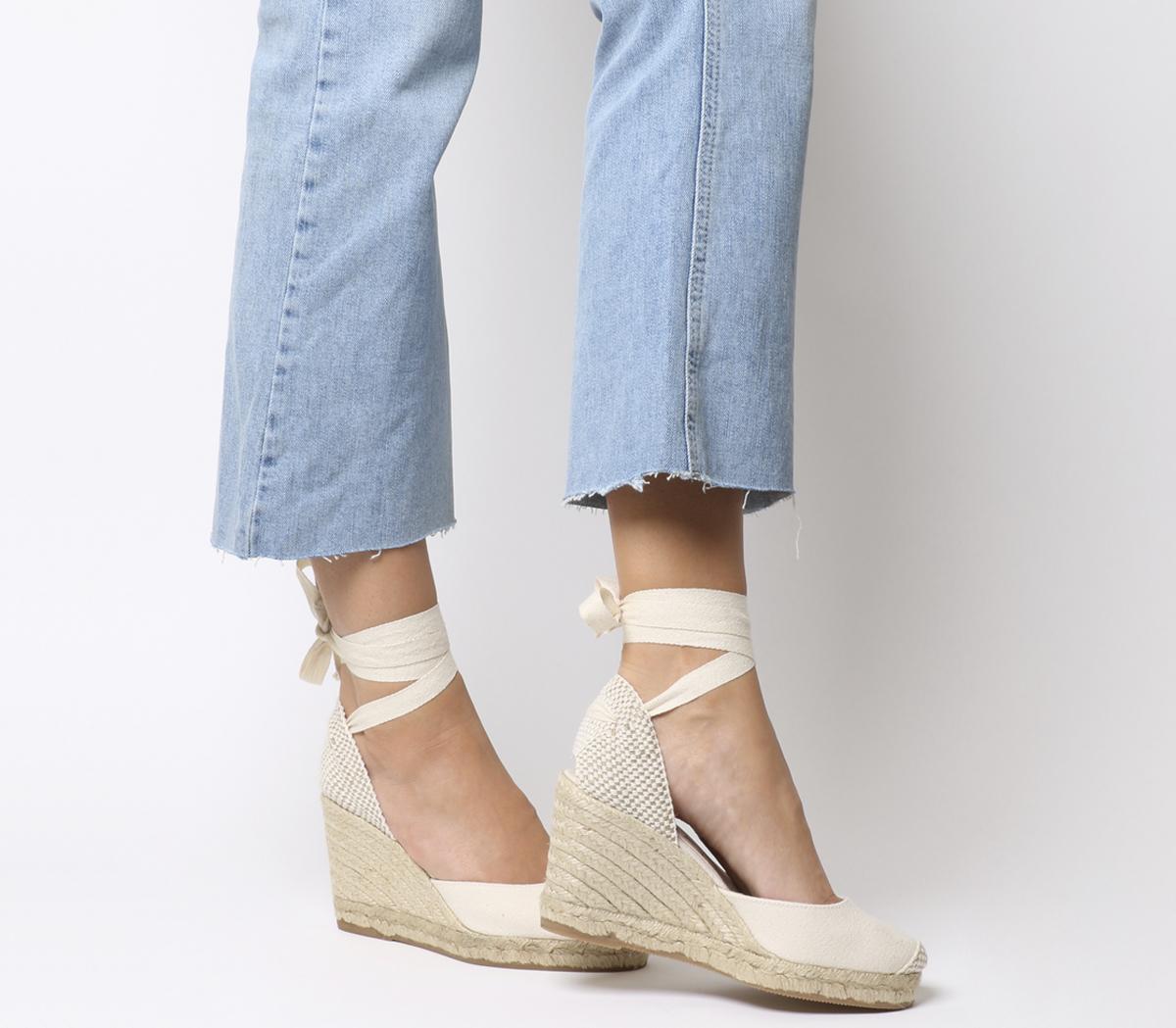 Womens Office Marmalade Part Espadrille Natural Canvas