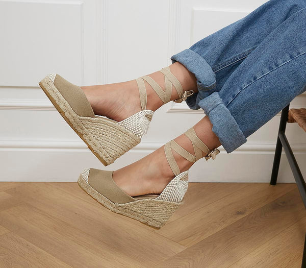 Office marmalade espadrille wedges hotsell natural canvas