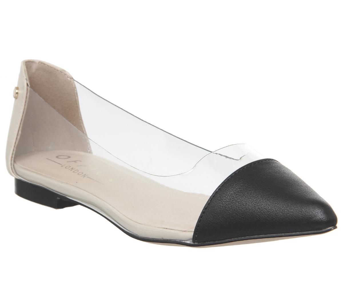 Womens Office Fame Point Flat Black Nude Mix