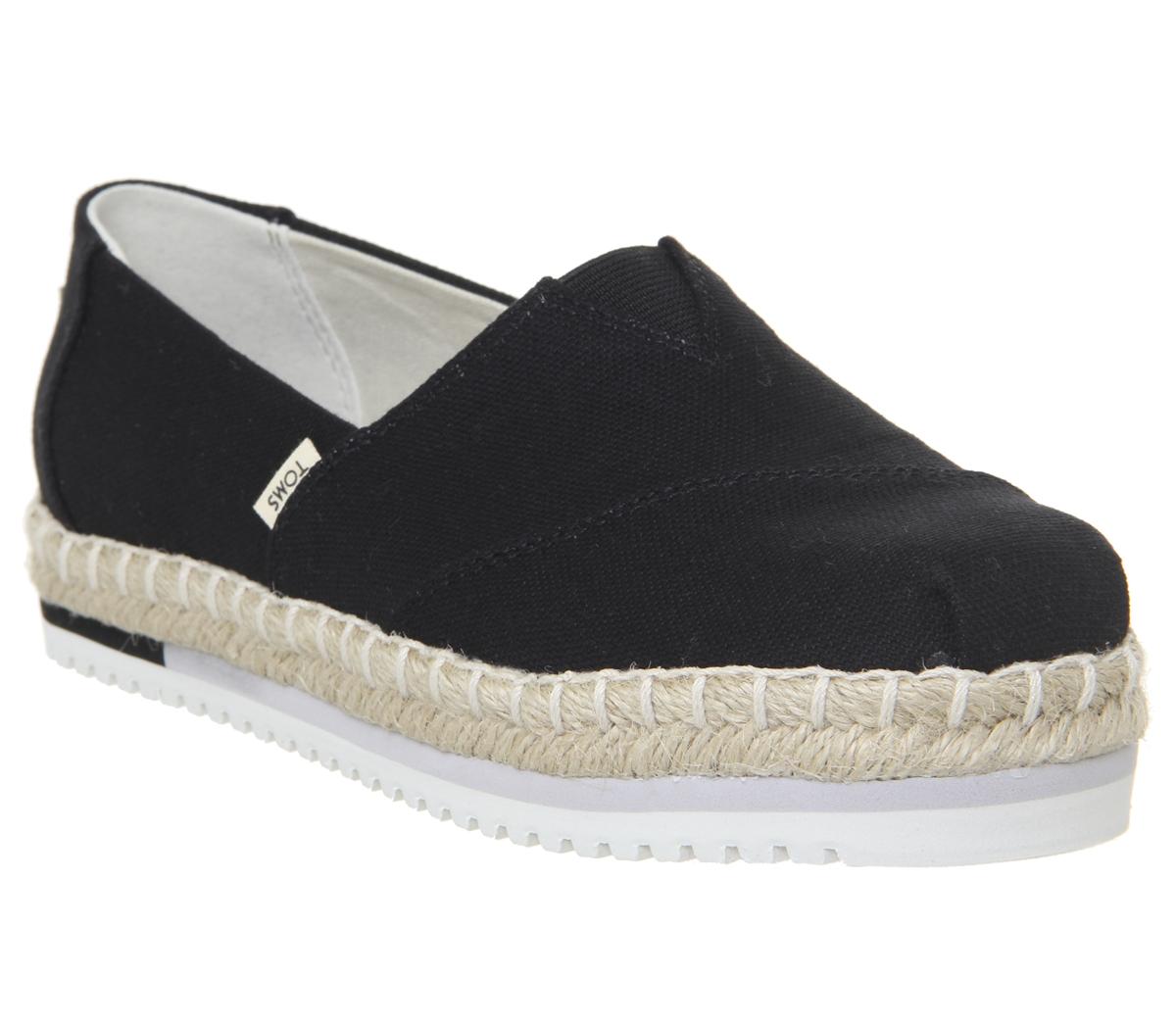 Womens Toms Alpargata Platform Black Heritage - OFFCUTS SHOES by OFFICE