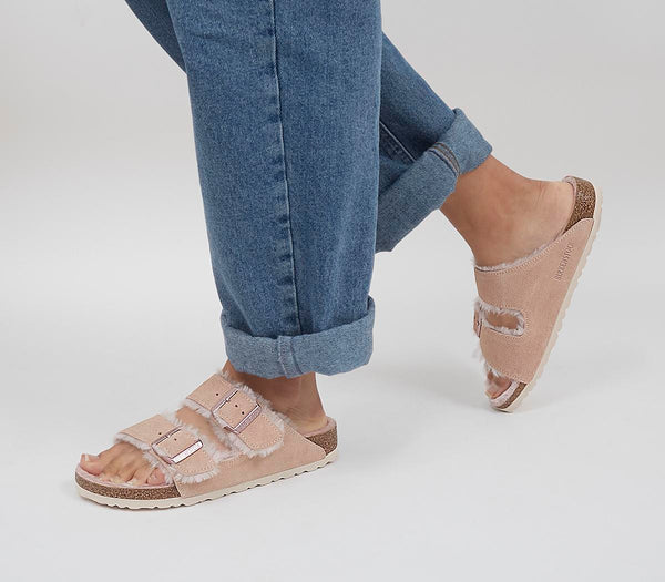 Womens Birkenstock Arizona Shearling Light Pink