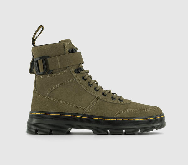 Mens Dr. Martens Combs Tech Boots Dms Olive Eh Suede