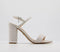 Womens Office Hollie Block Heel Sandal Grey With Silver Hardware