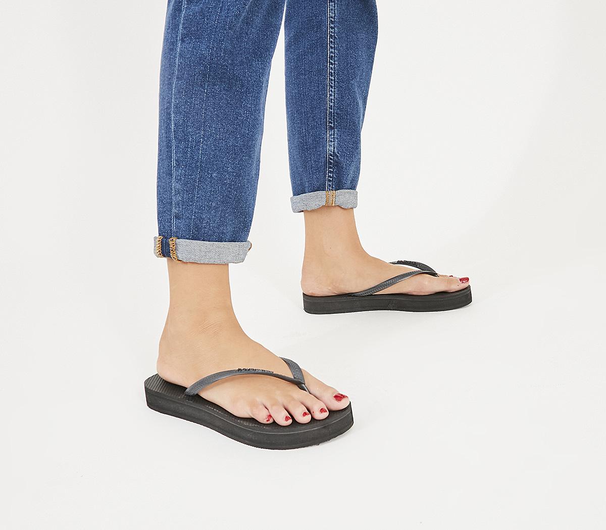 Womens Havaianas Slim Platform Black