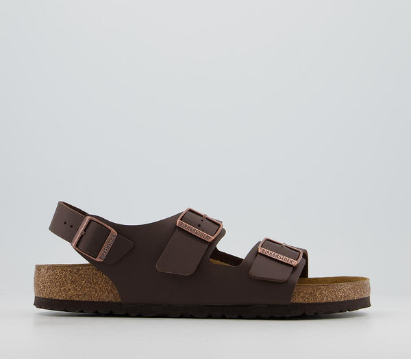 Mens BIRKENSTOCK Milano Sandal Dark Brown - OFFCUTS SHOES by OFFICE
