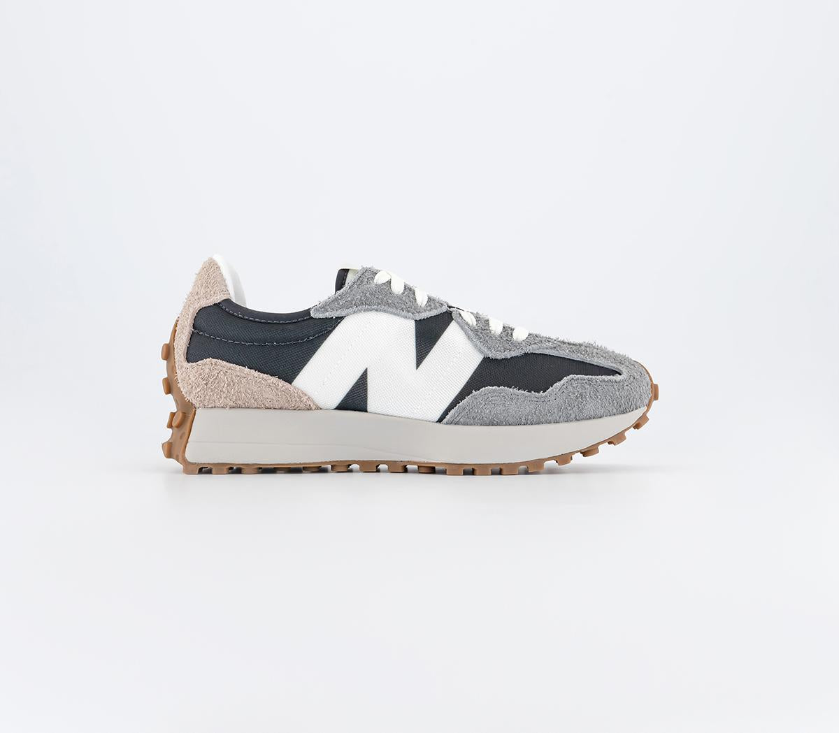 New Balance 327 Harbour Grey White Gum Trainers