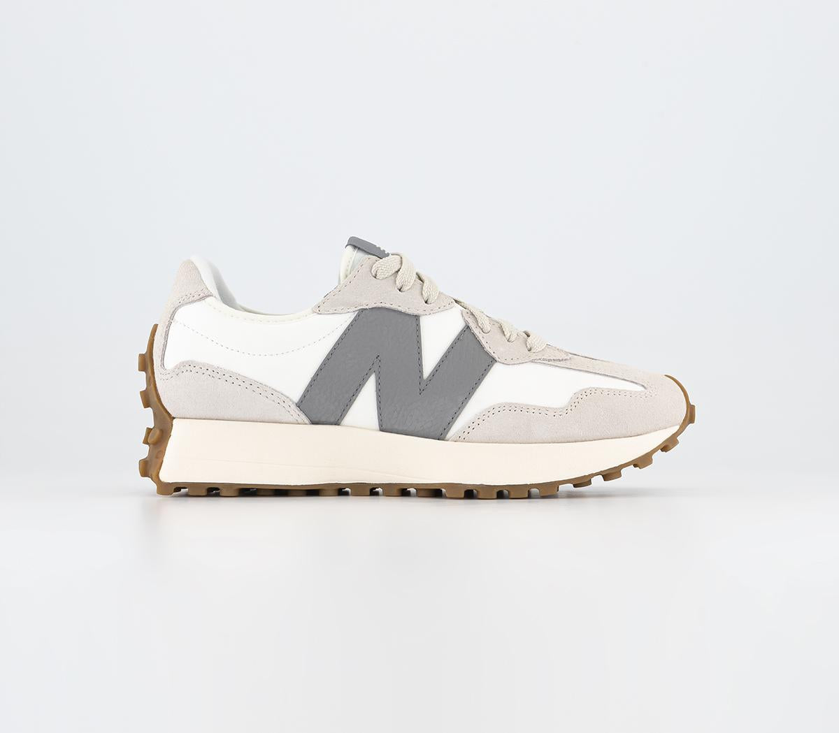 New Balance 327 Snow Grey Off White Grey Trainers