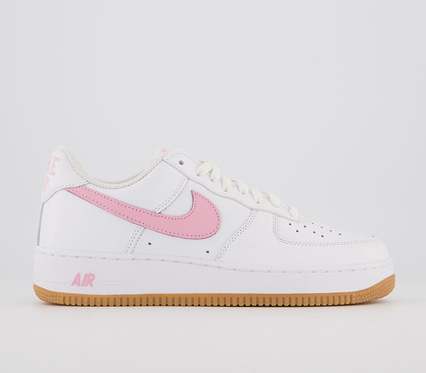 Nike Air Force 1 07 White Pink Gum Yellow Metallic Gold Trainers