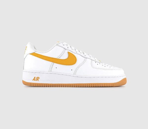 Nike Air Force 1 07 White University Gold Gum Yellow Trainers