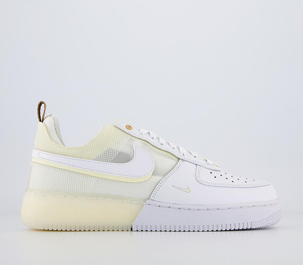 Nike Air Force 1 React Trainers White Coconut Milk Iron Ore