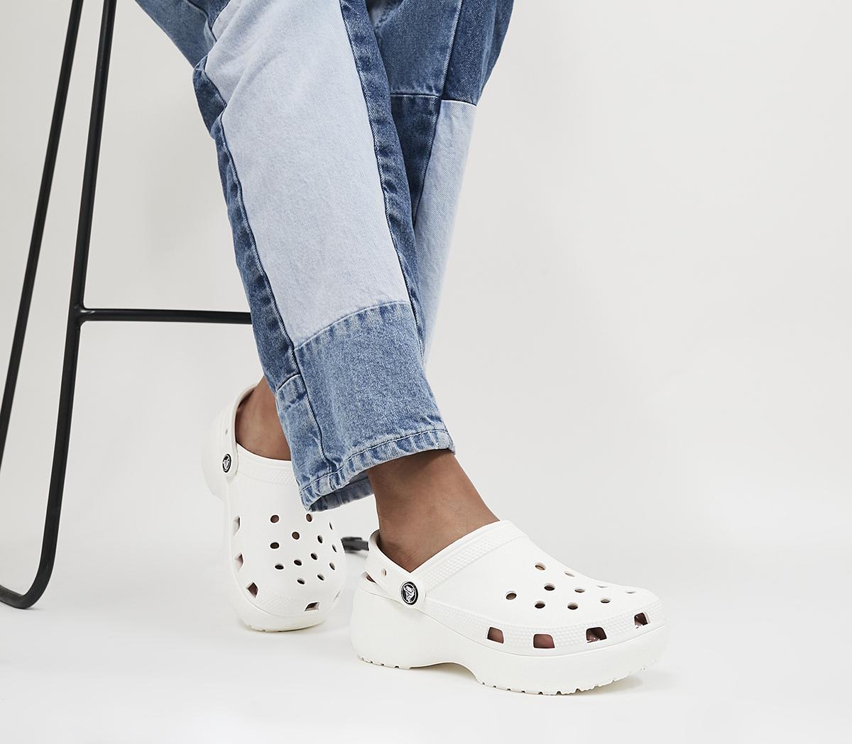 Womens Crocs Platform Clog White