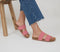 Womens Office Swift Double Strap Footbed Sandals Coral Pink Nubuck