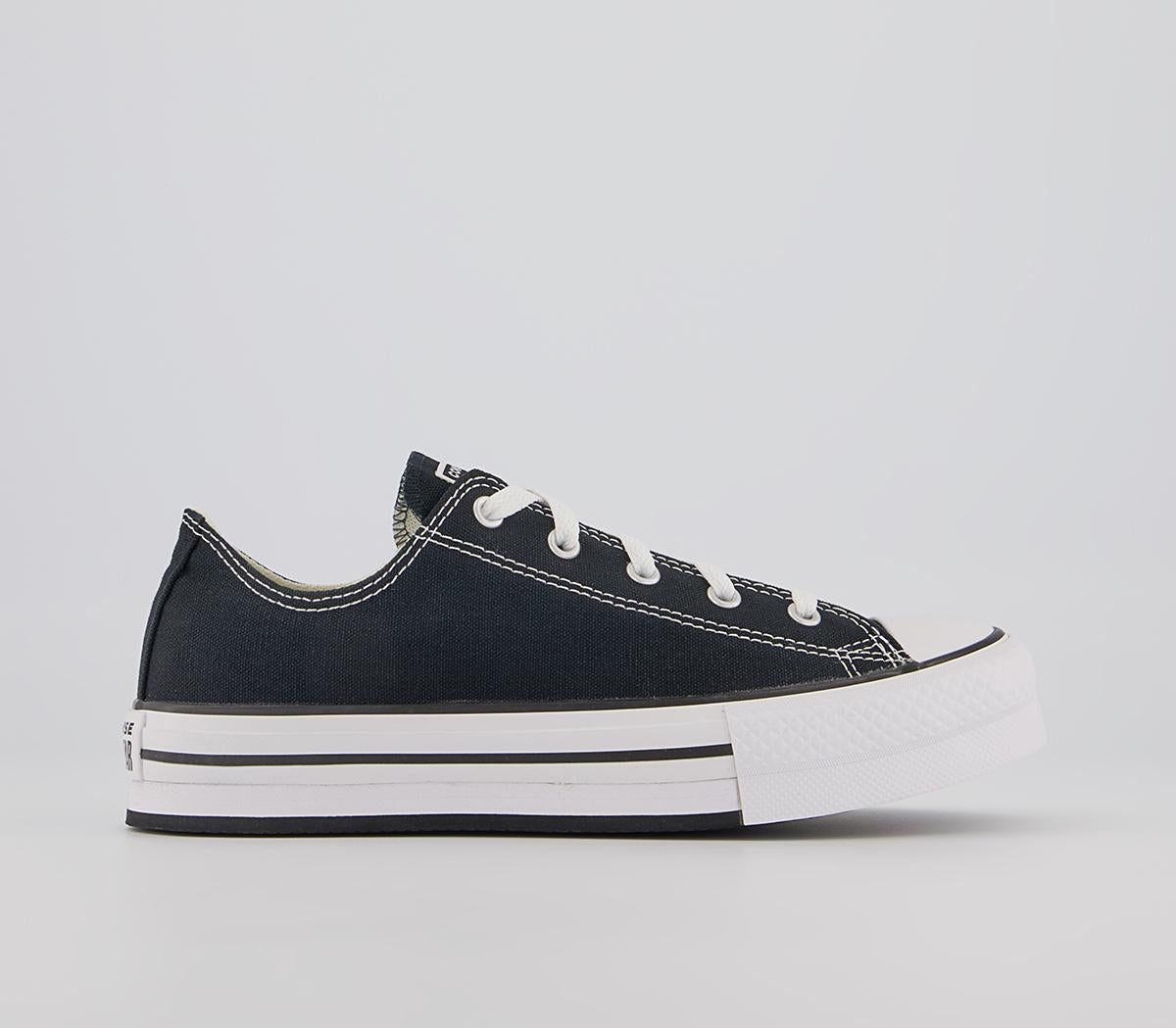 Black and white clearance low converse