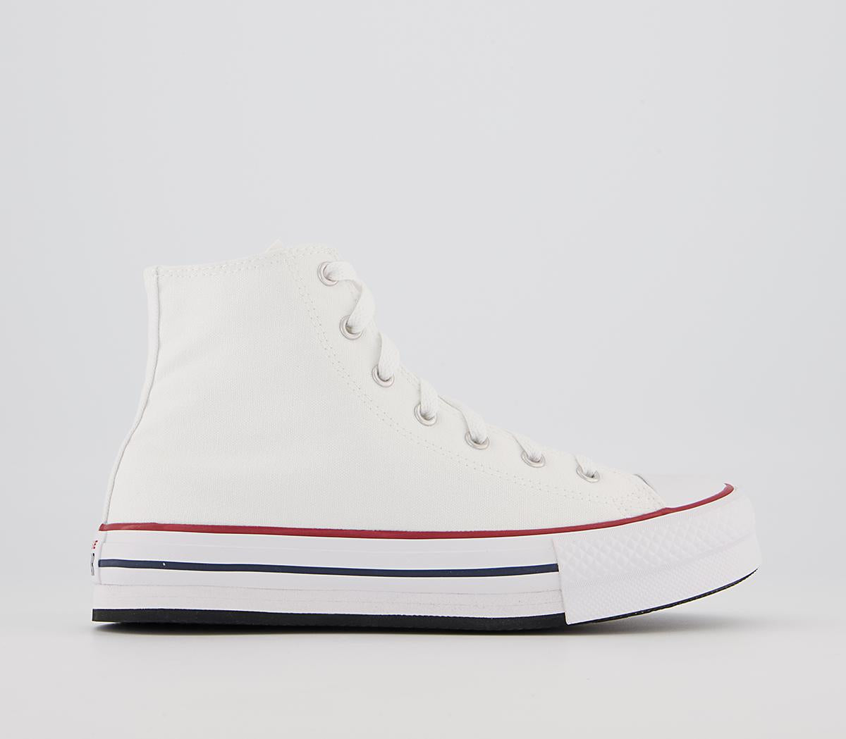 Kids Converse All Start Eva Lift Hi Junior White Garnet Navy