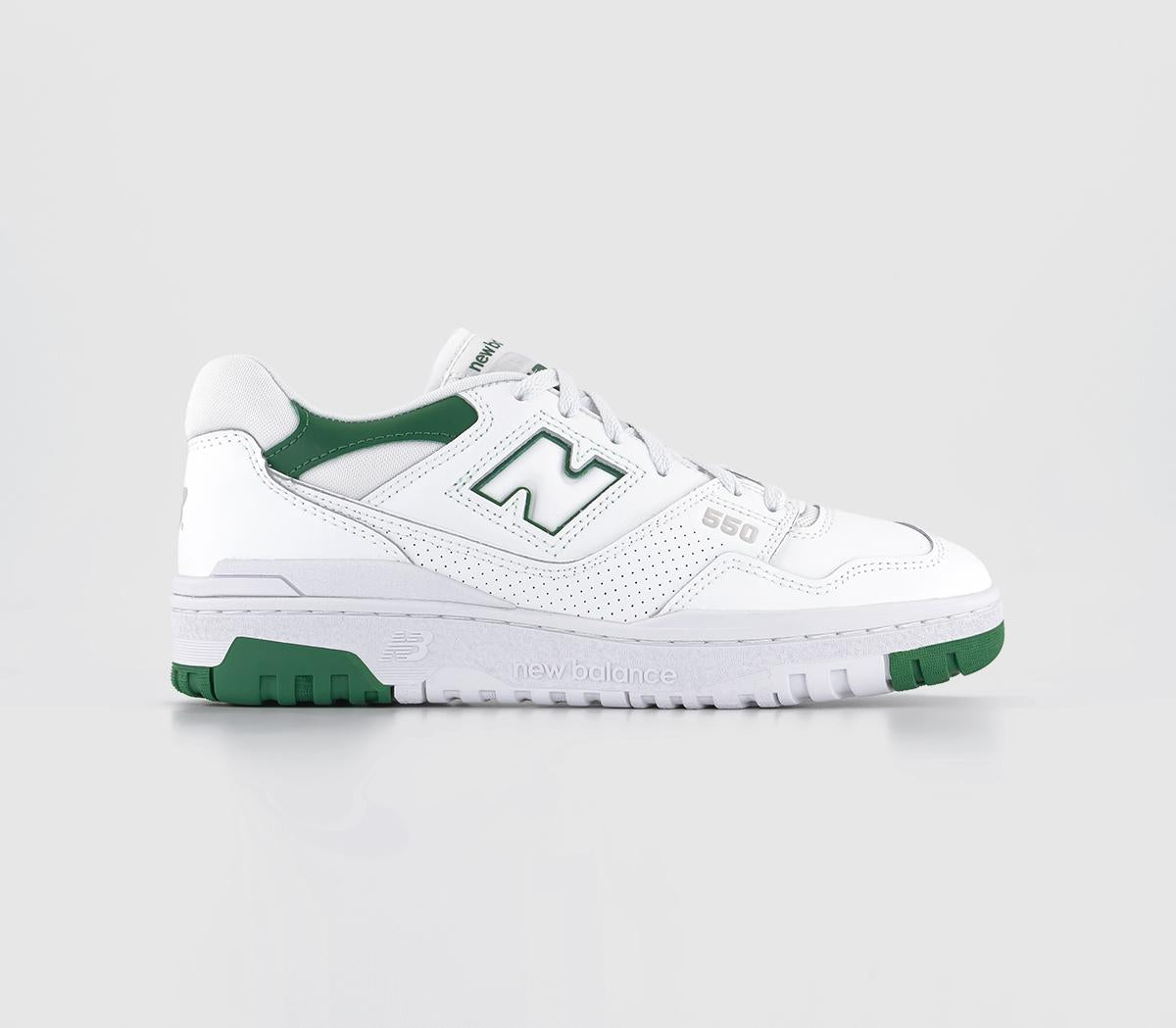 Mens New Balance BB550 White White Green Trainers – OFFCUTS SHOES