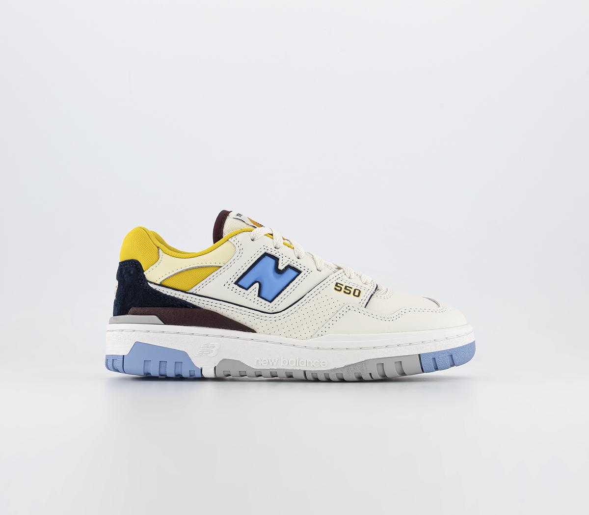 Mens New Balance BB550 Blue Yellow Burgundy Trainers – OFFCUTS