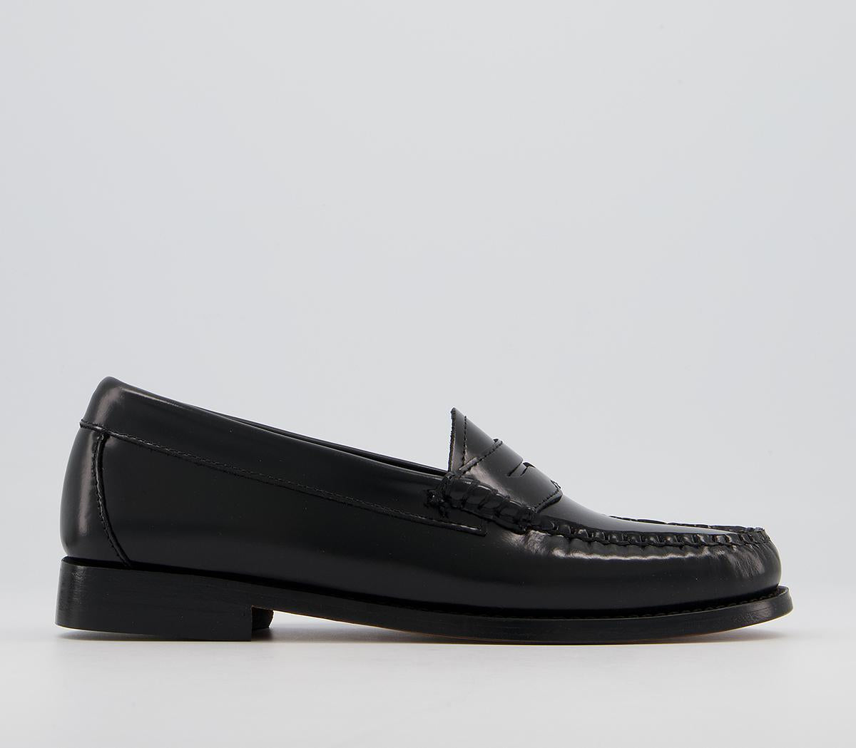 Womens G.H Bass & Co Weejuns Penny Loafers Black Leather – OFFCUTS ...