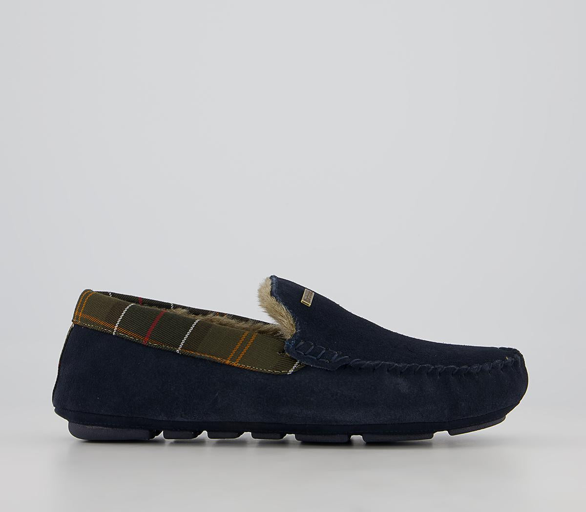 Mens Barbour Monty Slippers Navy