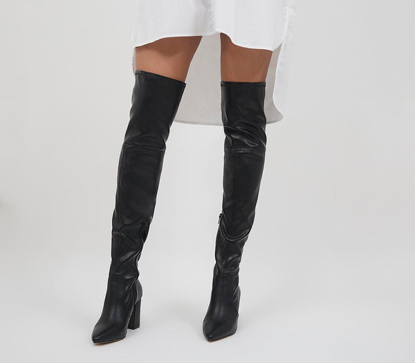 Womens Office Klass  Stretch Over The Knee Boots Black
