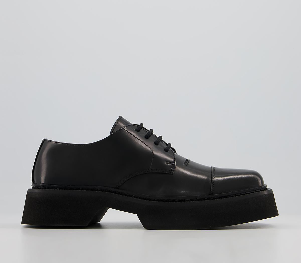 Mens OFFICE Memphis Exaggerated Sole Toecap Derby Black