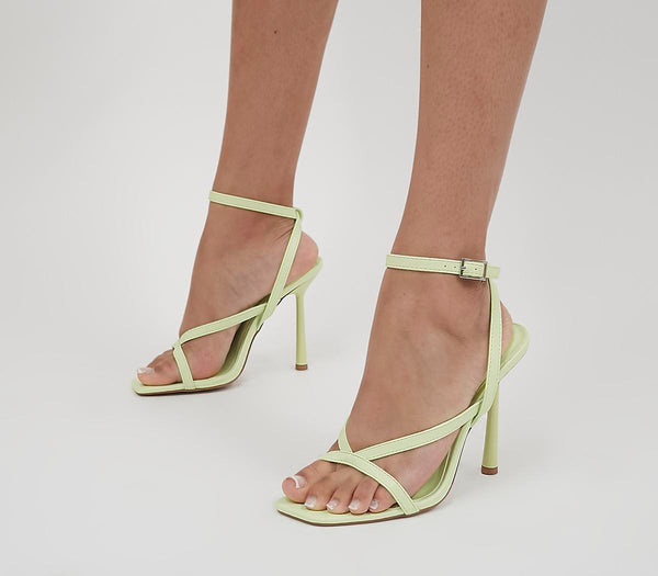 Womens Office Humid High Strippy High Sandals Lime
