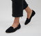 Womens Office Flying Plain Soft Loafers Black Suede
