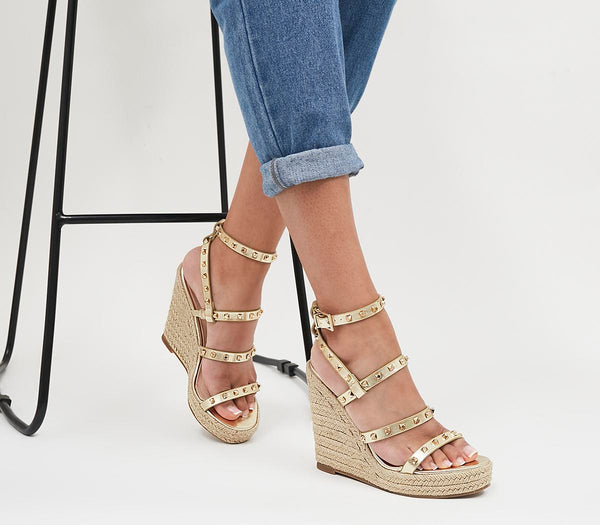 Studded espadrille wedges new arrivals