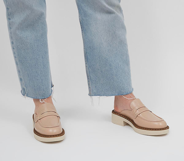 Womens Office Favourite Loafer Mules Nude Leather