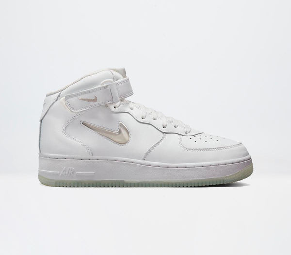 Mens Nike Air Force 1 Mid 07 Light Bone Summit White Trainers