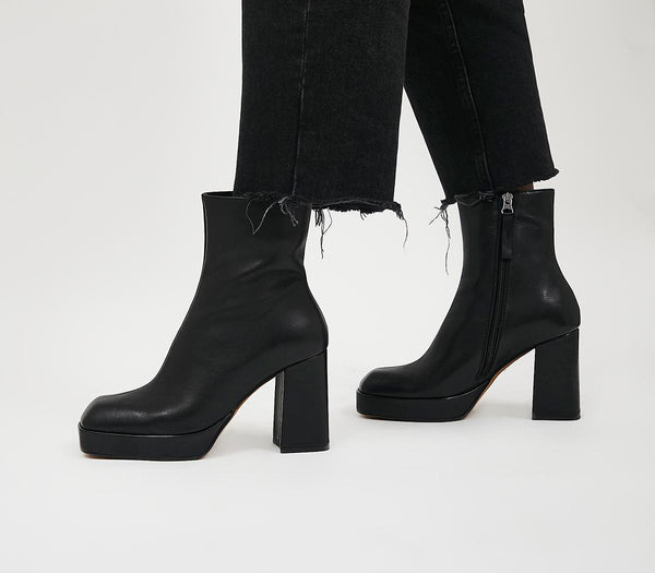 Office ladies store black boots