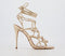 Womens Office Higher Multi Strap Tie Ankle Sandals Gold