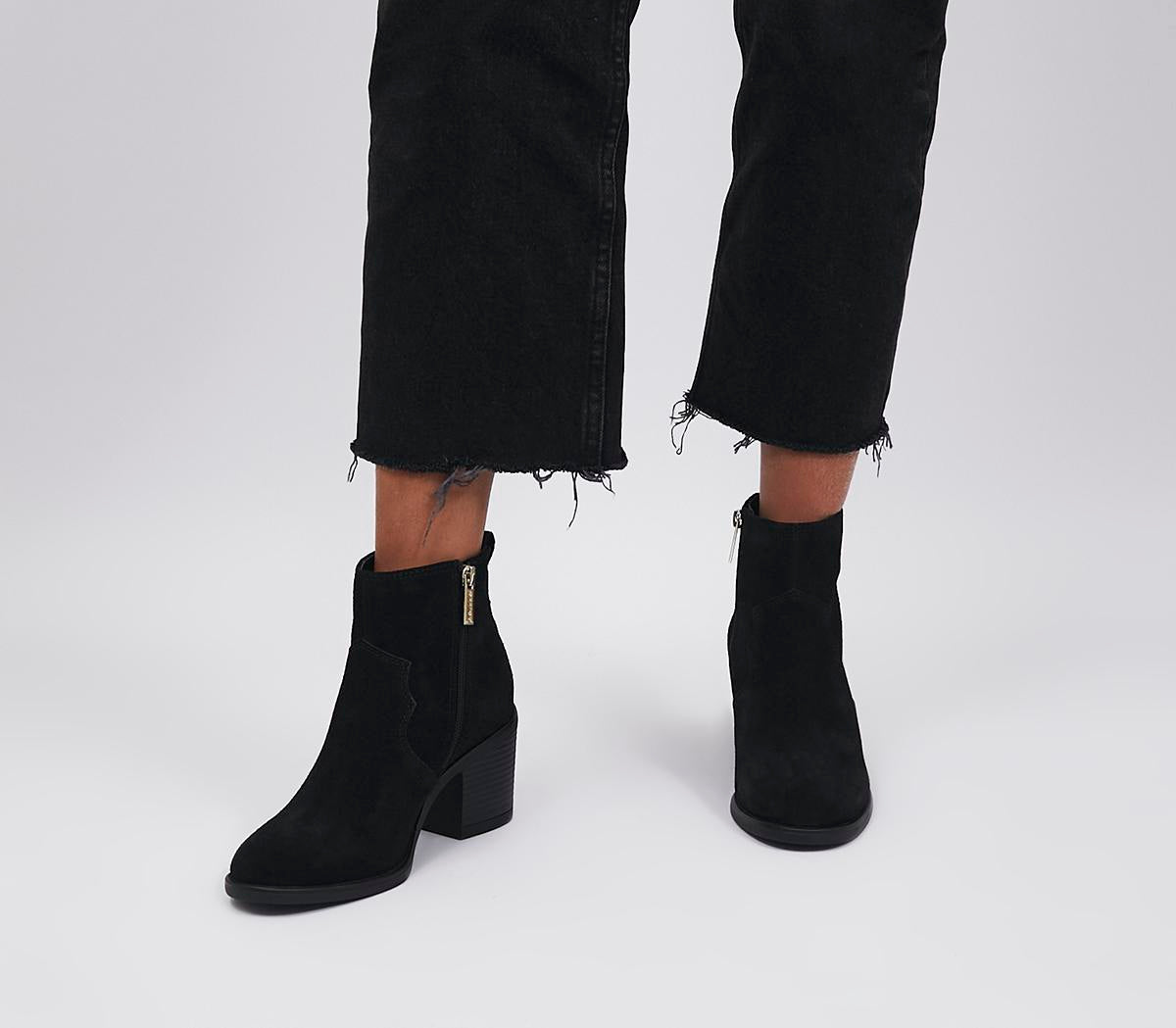 Office black 2025 suede ankle boots