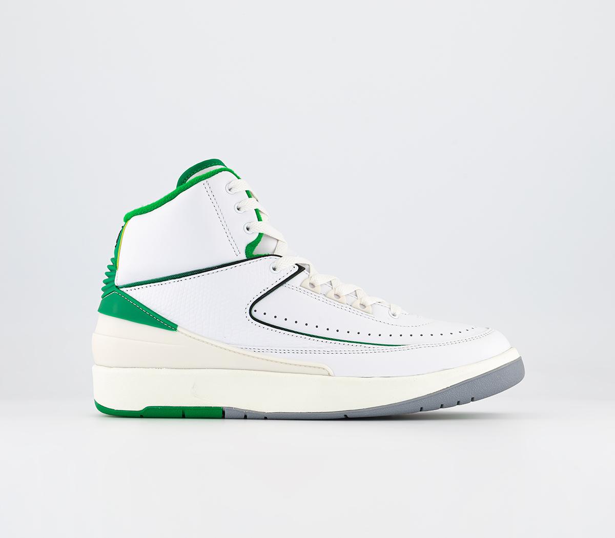 Nike Air Jordan 2 Trainers White Lucky Green Light Grey