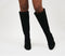 Womens Office Kinsley Block Heel Knee Boots Black Suede