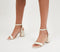 Womens Office Maple Ankle Strap Block Heels Off White Leather