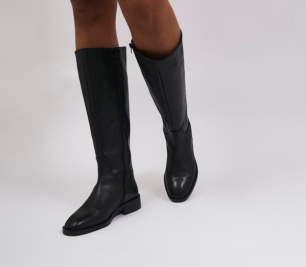 Womens Office Kraft Smart Rider Knee Boots Black Leather