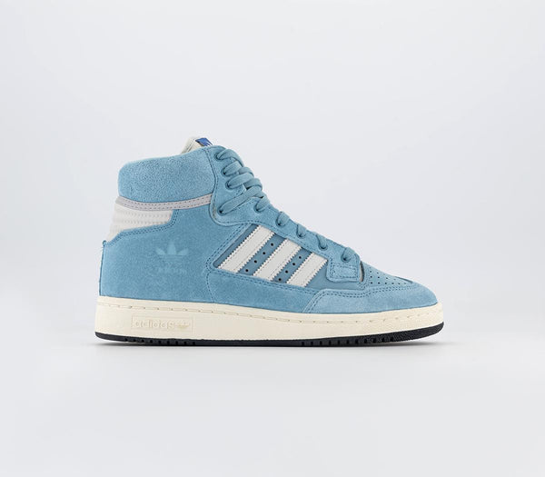 Mens adidas Centennial 85 Hi Crystal White Baby Blue Trainers