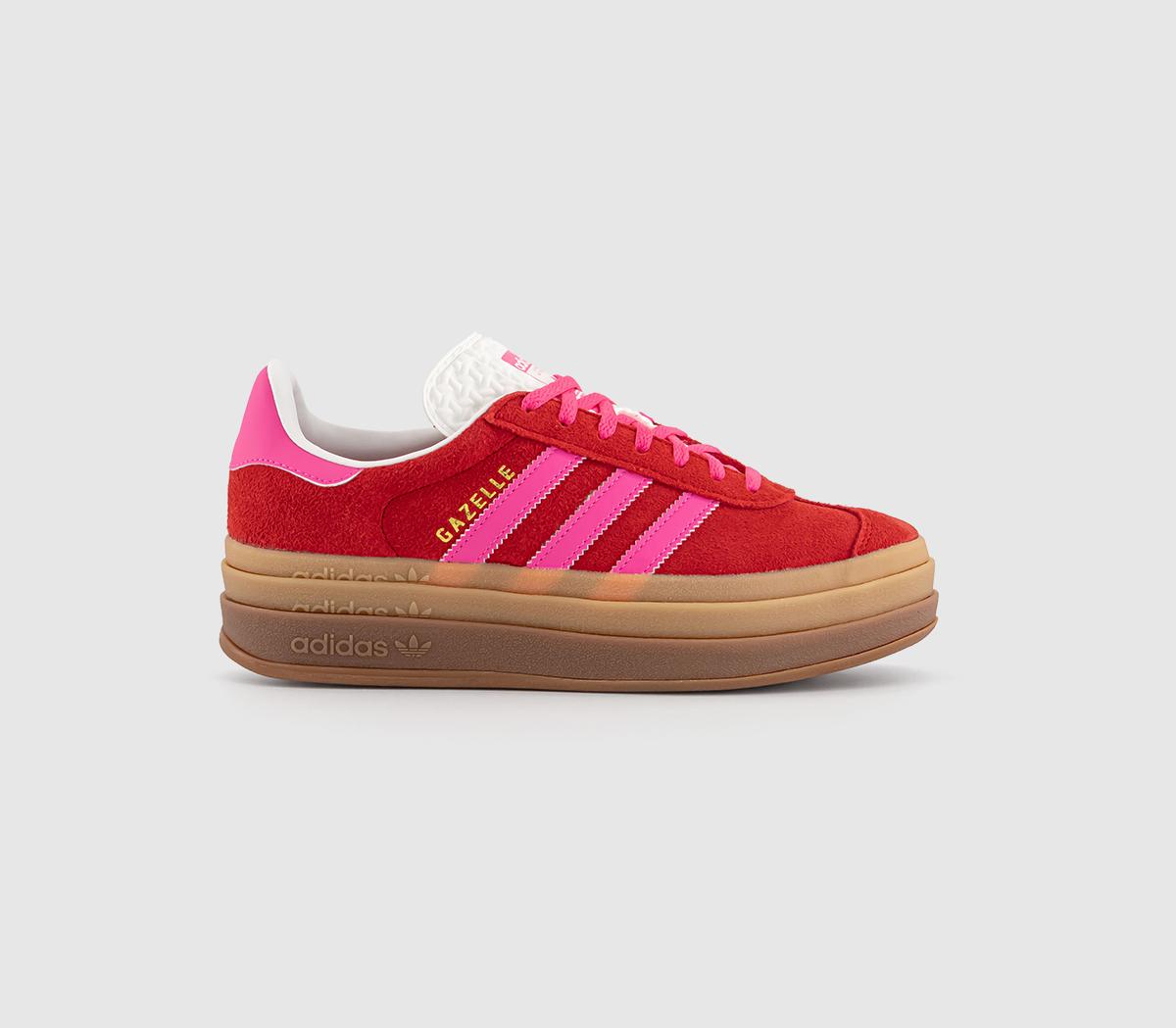 adidas Gazelle Bold W Trainers Collegiate Red Lucid Pink Gum