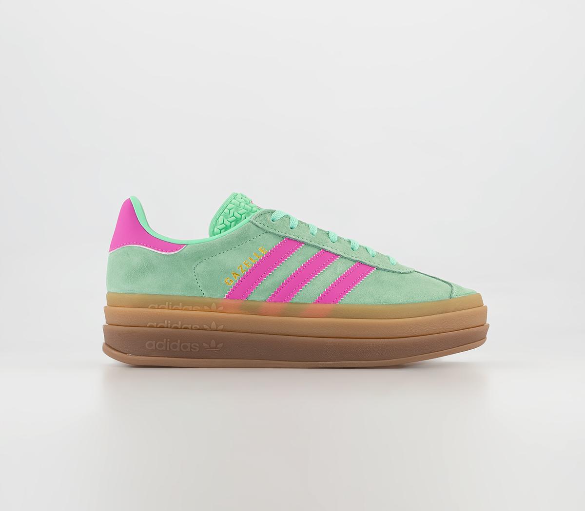 adidas Gazelle Bold W Trainers Pulse Mint Screaming Pink Gum M2