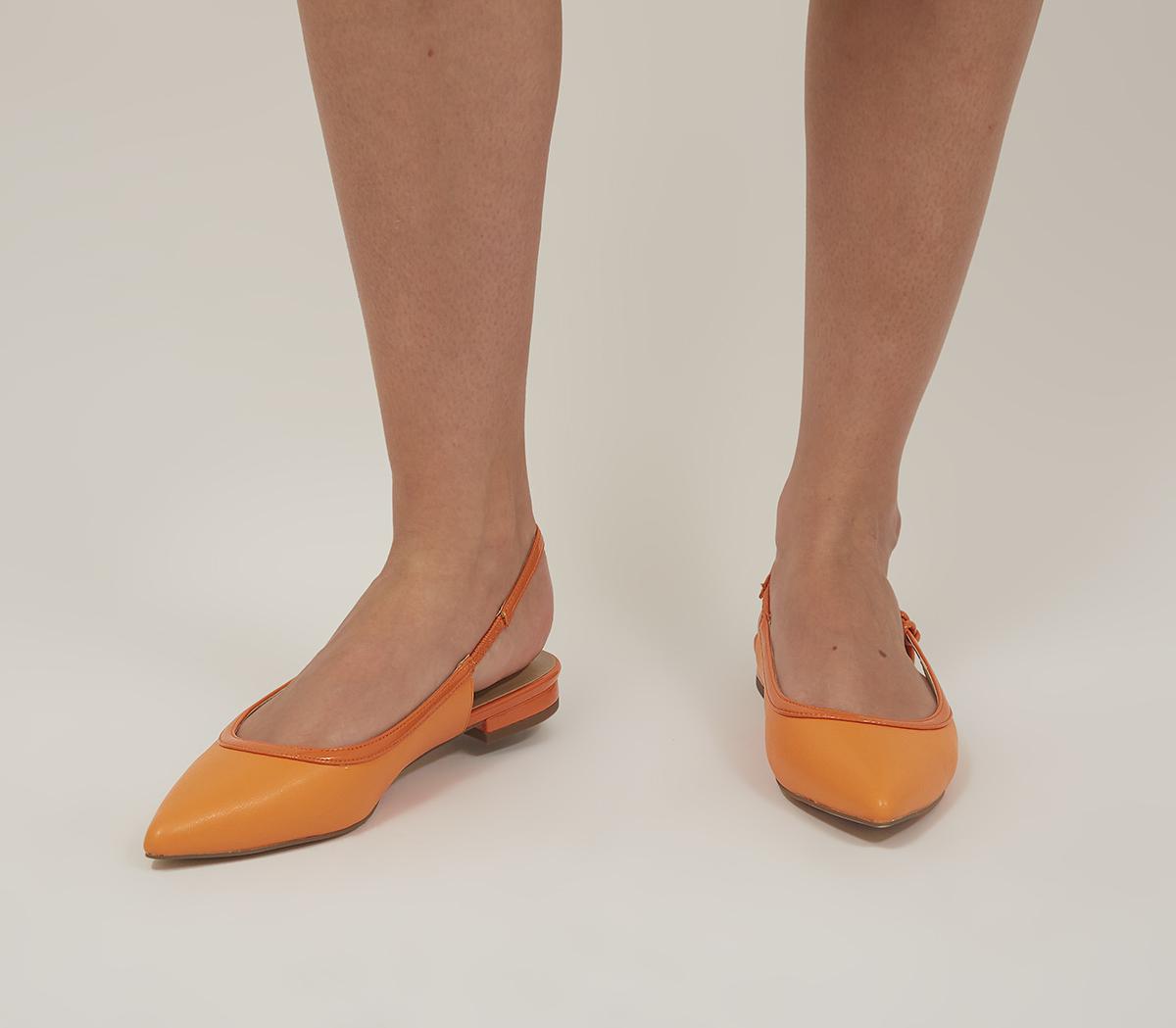 Womens Office Focussing Slingback Ballerinas Orange