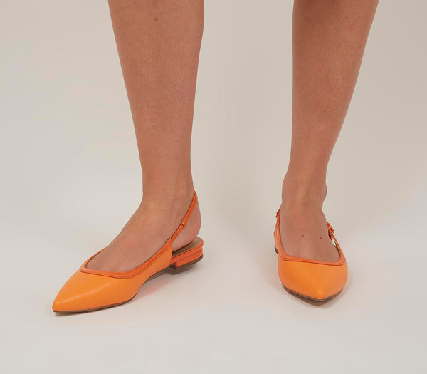 Womens Office Focussing Slingback Ballerinas Orange