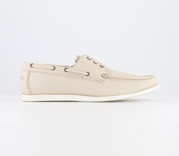 Mens Office Creed Boat Shoes Off White