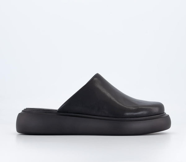 Vagabond bonnie black hot sale leather platform slides