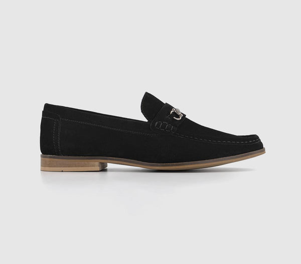 Mens Office Calum Snaffle Slip On Loafers Black Suede