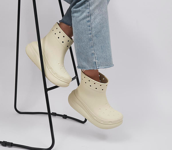 Womens Crocs Classic Crush Boots Bone